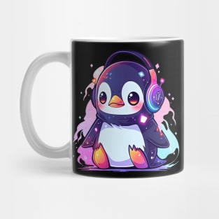 Cute Penguin With Headphones Mug